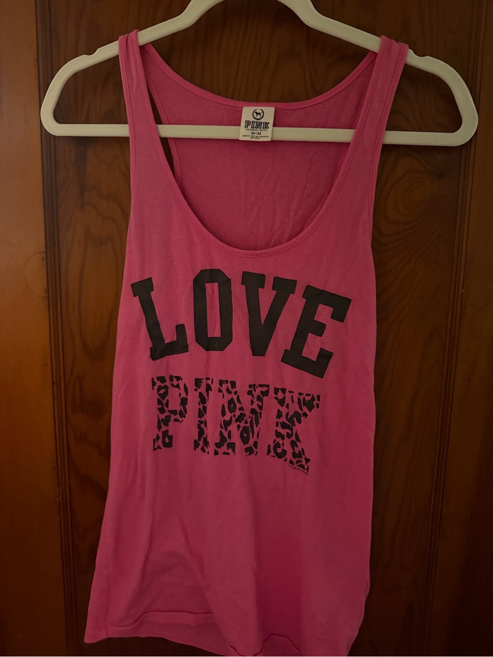 PINK Victoria's Secret Hot Pink 'LOVE PINK' Graphic Tank